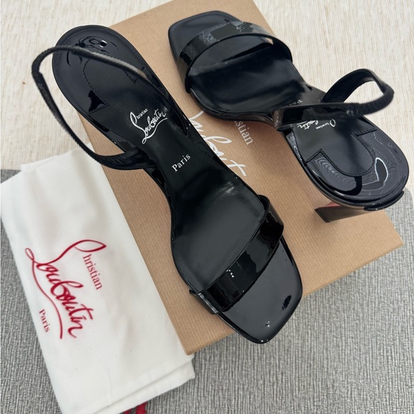 Christian Louboutin Black and Red Platform Sandals - Picture 3 of 5